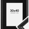 Ramme Abisko Sort 30x40 cm - Passepartout Sort 21x29,7 cm (A4)