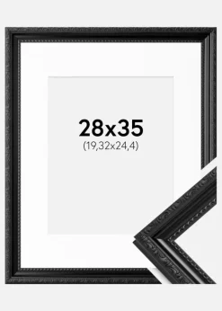 Ramme Abisko Sort 28x35 cm - Passepartout Hvid 8x10 inches