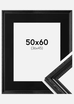 Ramme Abisko Sort 50x60 cm - Passepartout Sort 37x46 cm