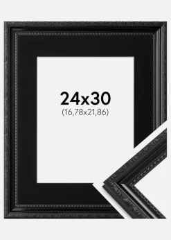 Ramme Abisko Sort 24x30 cm - Passepartout Sort 7x9 inches