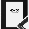 Ramme Abisko Sort 40x50 cm - Passepartout Sort 29,7x42 cm (A3)