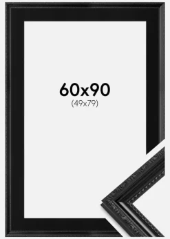 Ramme Abisko Sort 60x90 cm - Passepartout Sort 50x80 cm