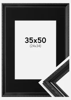 Ramme Abisko Sort 35x50 cm - Passepartout Sort 25x35 cm