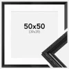Ramme Abisko Sort 50x50 cm - Passepartout Hvid 40x40 cm