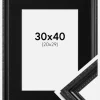 Ramme Abisko Sort 30x40 cm - Passepartout Sort 21x30 cm