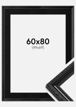 Ramme Abisko Sort 60x80 cm - Passepartout Sort 50x70 cm