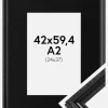 Ramme Abisko Sort 42x59,4 cm (A2) - Passepartout Sort 25x38 cm