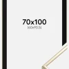 Ramme Aluminium Blank Guld 70x100 cm - Passepartout Sort 61x91,5 cm