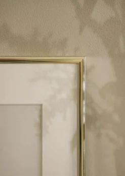 Ramme Aluminium Blank Guld 50x70 cm - Passepartout Hvid 40x60 cm
