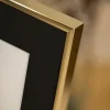Ramme Aluminium Blank Guld 30x40 cm - Passepartout Sort 8x12 inches