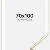 Ramme Aluminium Blank Guld 70x100 cm - Passepartout Hvid 24x36 inches