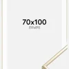 Ramme Aluminium Blank Guld 70x100 cm - Passepartout Hvid 60x90 cm