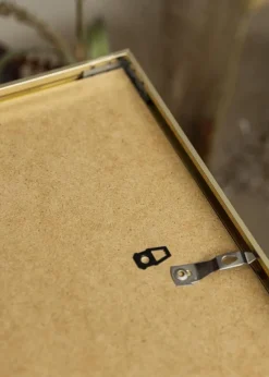 Ramme Aluminium Blank Guld 40x50 cm - Passepartout Hvid 27,5x37 cm