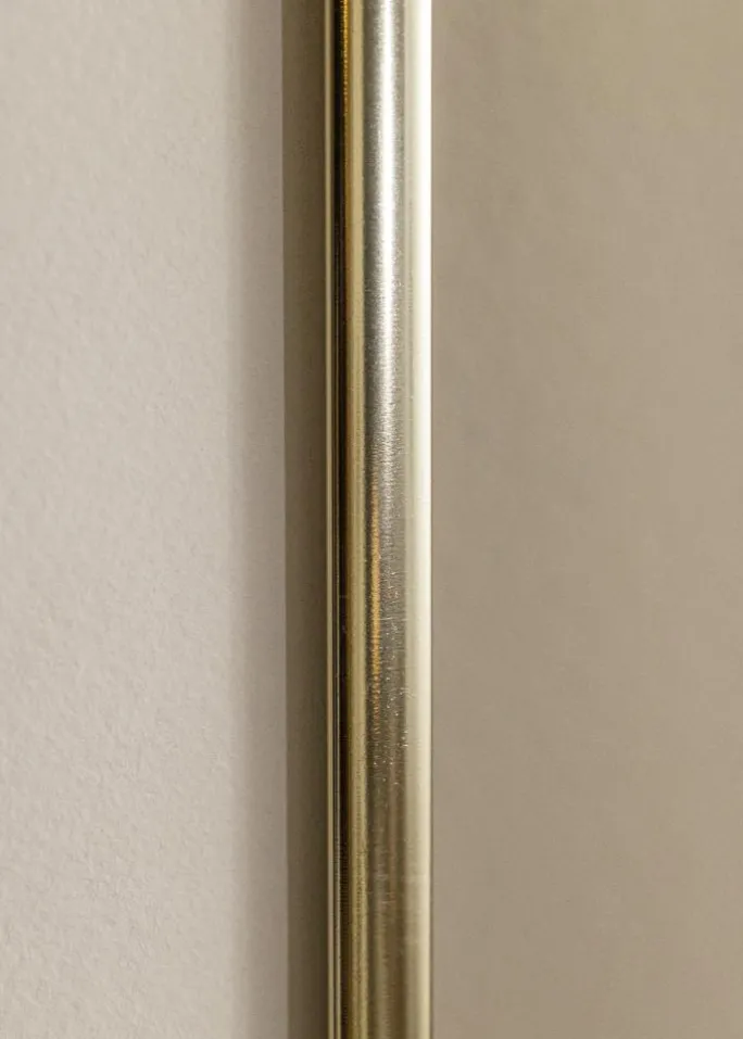 Ramme Aluminium Blank Guld 70x100 cm - Passepartout Hvid 62x93 cm