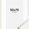 Ramme Aluminium Blank Guld 50x70 cm - Passepartout Hvid 33x56 cm