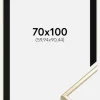 Ramme Aluminium Blank Guld 70x100 cm - Passepartout Sort 24x36 inches