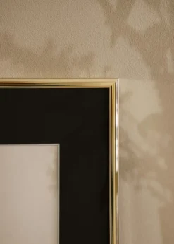 Ramme Aluminium Blank Guld 70x100 cm - Passepartout Sort 24x36 inches
