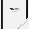 Ramme Aluminium Blank Sølv 70x100 cm - Passepartout Sort 62x93 cm