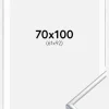 Ramme Aluminium Blank Sølv 70x100 cm - Passepartout Hvid 62x93 cm