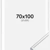 Ramme Aluminium Blank Sølv 70x100 cm - Passepartout Hvid 62x85 cm