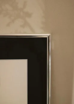 Ramme Aluminium Blank Sølv 30x40 cm - Passepartout Sort 8x12 inches