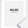 Ramme Aluminium Blank Sølv 40x50 cm - Passepartout Hvid 12x16 inches