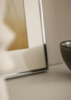 Ramme Aluminium Blank Sølv 40x50 cm - Passepartout Hvid 27x35 cm