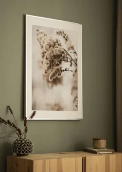 Ramme Aluminium Blank Sølv 50x50 cm - Passepartout Hvid 40x40 cm