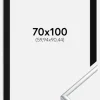 Ramme Aluminium Blank Sølv 70x100 cm - Passepartout Sort 24x36 inches