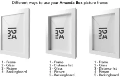 Ramme Amanda Box Hvid - Valgfri Størrelse (Plexiglas)