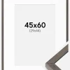 Ramme Ares Grå Eg 45x60 cm - Passepartout Hvid 30x45 cm