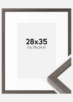 Ramme Ares Grå Eg 28x35 cm - Passepartout Hvid 7x10 inches