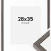 Ramme Ares Grå Eg 28x35 cm - Passepartout Hvid 20x25 cm