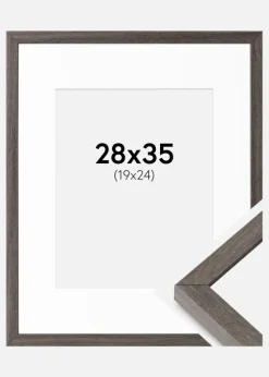 Ramme Ares Grå Eg 28x35 cm - Passepartout Hvid 20x25 cm