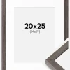 Ramme Ares grå Eg 20x25 cm - Passepartout Hvid 15x20 cm