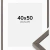 Ramme Ares Grå Eg 40x50 cm - Passepartout Hvid 31,5x40 cm