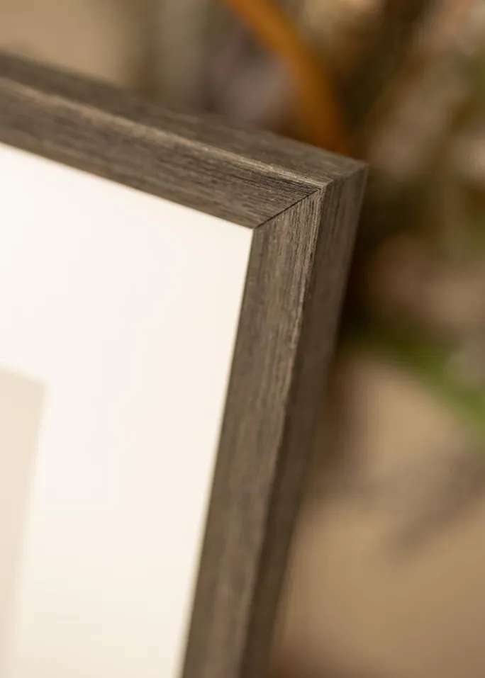 Ramme Ares Grå Eg 40x50 cm - Passepartout Hvid 31,5x40 cm