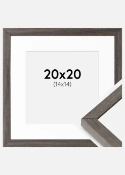 Ramme Ares grå Eg 20x20 cm - Passepartout Hvid 15x15 cm