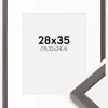 Ramme Ares Grå Eg 28x35 cm - Passepartout Hvid 8x10 inches
