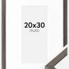 Ramme Ares Grå Eg 20x30 cm - Passepartout Hvid 10x21 cm
