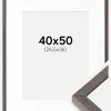 Ramme Ares grå Eg 40x50 cm - Passepartout Hvid 27,5x37 cm