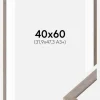 Ramme Ares Grå 40x60 cm - Passepartout Hvid 32,9x48,3 cm