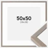 Ramme Ares Grå 50x50 cm - Passepartout Hvid 39x39 cm