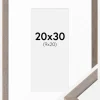Ramme Ares Grå 20x30 cm - Passepartout Hvid 10x21 cm