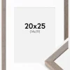 Ramme Ares Grå 20x25 cm - Passepartout Hvid 15x20 cm