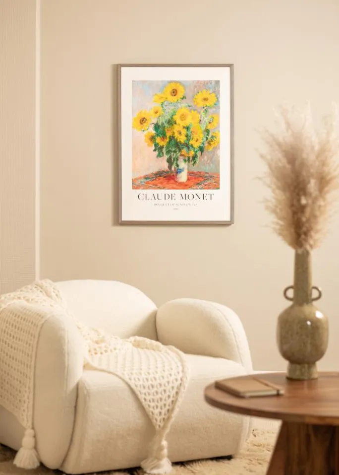 Ramme Ares Grå 30x30 cm - Passepartout Hvid 8x8 inches