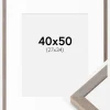 Ramme Ares Grå 40x50 cm - Passepartout Hvid 28x35 cm