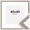 Ramme Ares Grå 40x40 cm - Passepartout Hvid 28x28 cm