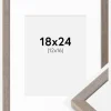 Ramme Ares Grå 18x24 cm - Passepartout Hvid 13x17 cm