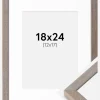 Ramme Ares Grå 18x24 cm - Passepartout Hvid 13x18 cm